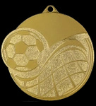 Medal stalowy złoty - Piłka nożna - 60mm MMC6065