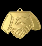 Medal stalowy złoty - Uścisk dłoni - 60x45mm MMC47050