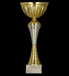 Puchar metalowy złoto - srebrny H-32cm, R-120mm 9271B
